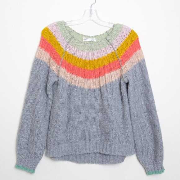 Anthropologie Colleen Alpaca Wool Blend Rainbow Sweater Shimmer Gray - Picture 3 of 13